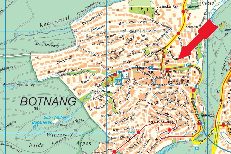 
Karte von Stuttgart-Botnang als
Wegweiser zur Offenbachstr. 16
(193 Kbytes JPEG)
